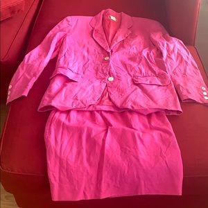 Vintage Pink Suit Top & Skirt Set